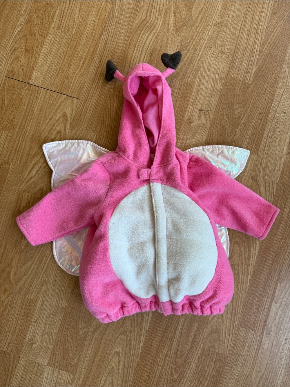 Old Navy Pink and White Fleece Baby Bug Costume Jacket